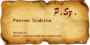 Petres Szabina névjegykártya